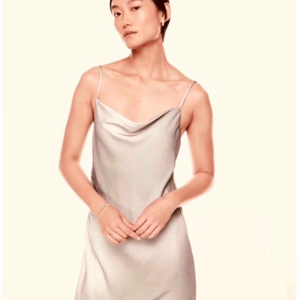 Arizia Babaton Satin Slip dress in Denude
